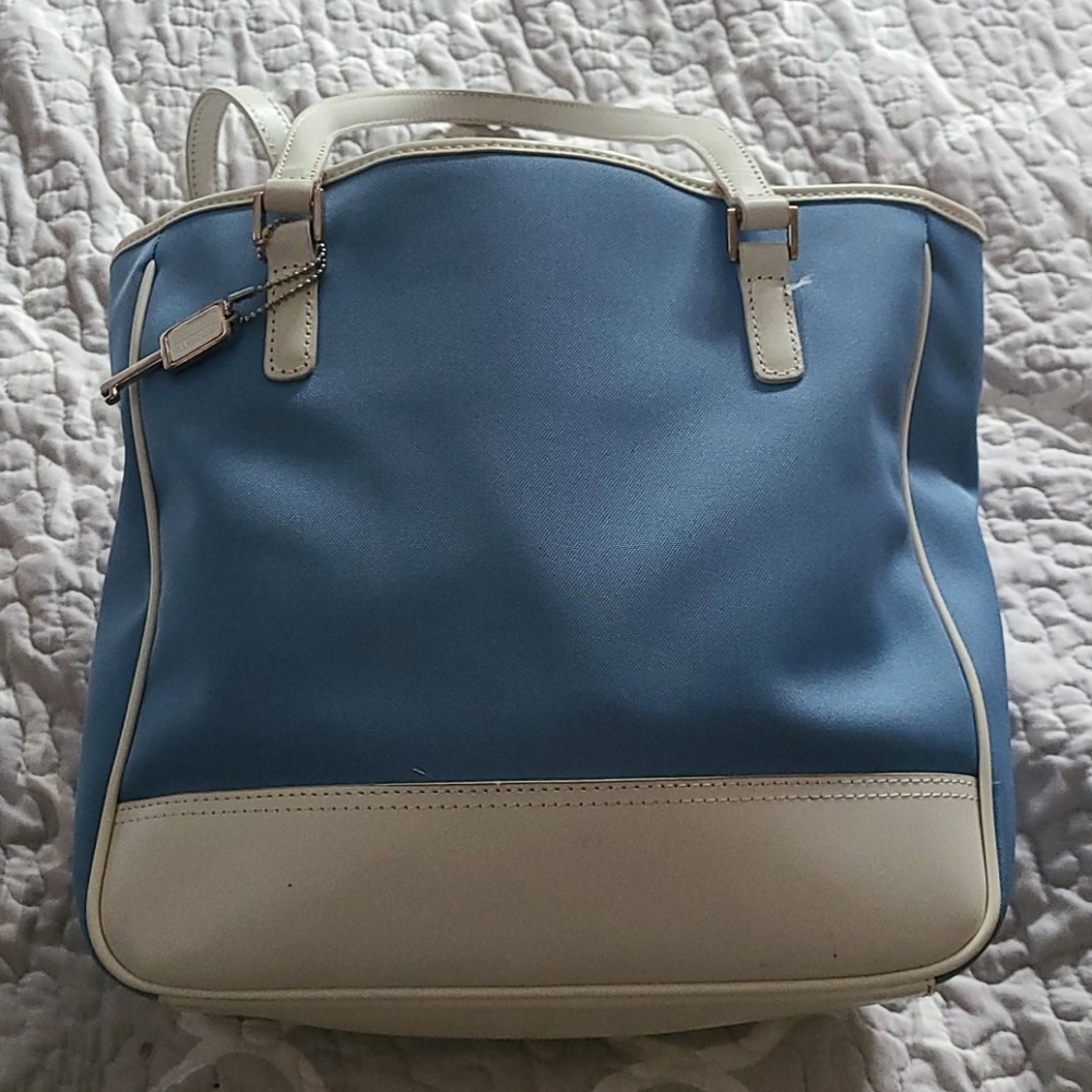COPY - Blue and white medium sized fossil purse - Picture 1 of 3